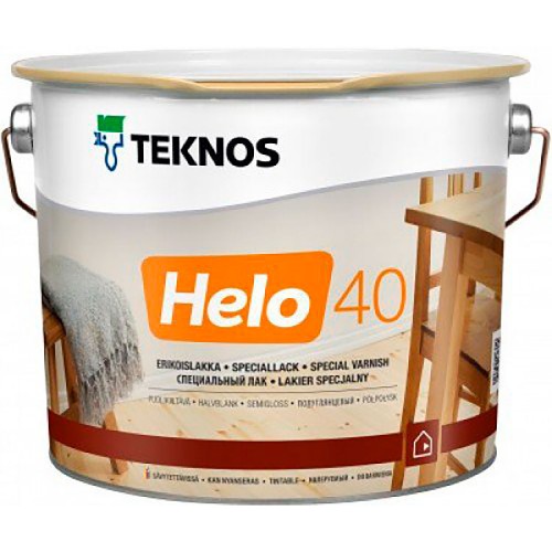 Teknos Helo 40 - уретано-алкидный лак для дерева - 9л (полуглянцевый)
