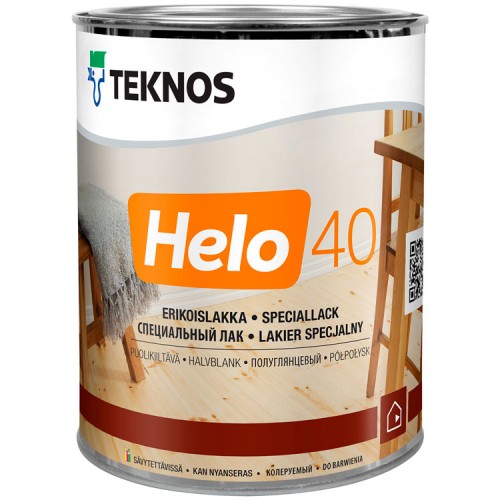 Teknos Helo 40 - уретано-алкидный лак для дерева - 0,9л (полуглянцевый)