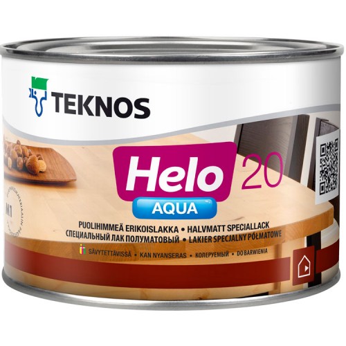 Teknos Helo Aqua 20 - водный лак для дерева - 0,45л (полуматовый)