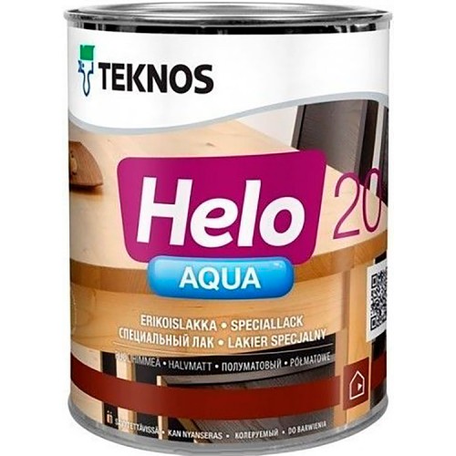 Teknos Helo Aqua 20 - водный лак для дерева - 0,9л (полуматовый)