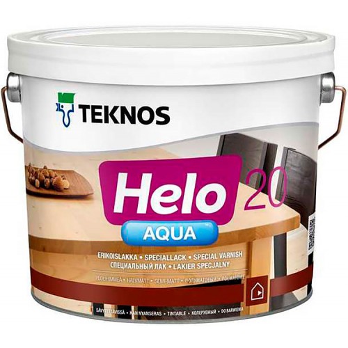 Teknos Helo Aqua 20 - водный лак для дерева - 9л (полуматовый)