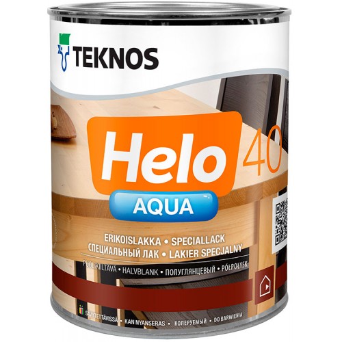 Teknos Helo Aqua 40 - водный лак для дерева - 0,9л (полуглянцевый)