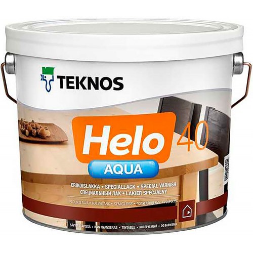 Teknos Helo Aqua 40 - водный лак для дерева - 2,7л (полуглянцевый)