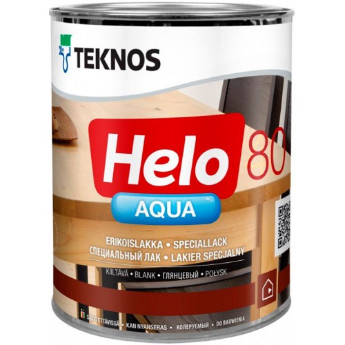 Teknos Helo Aqua 80 - водный лак для дерева - 0,9л (глянцевый)