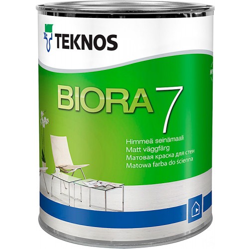 Teknos Biora 7 - краска для стен и потолков - 0,9л.