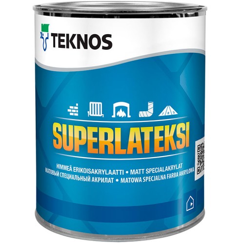 Teknos SuperLateksi - краска для стен и потолков BASE1 - 0,9л.