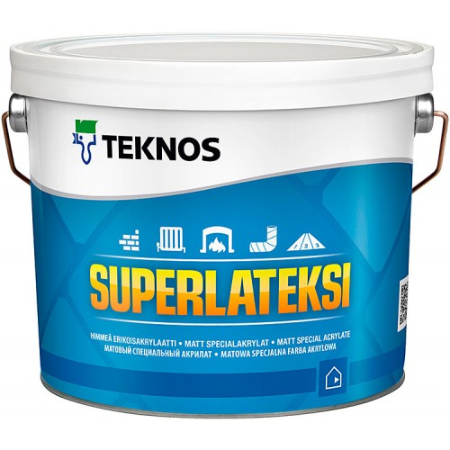 Teknos SuperLateksi - краска для стен и потолков BASE1 - 9,0л.