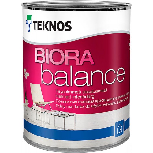 Teknos Biora Balance - краска для стен и потолков BASE1 - 0,9л.