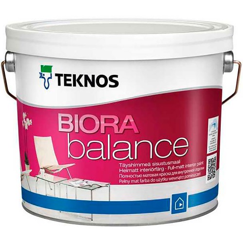 Teknos Biora Balance - краска для стен и потолков BASE1 - 2,7л.