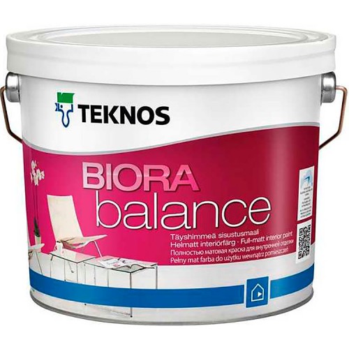 Teknos Biora Balance - краска для стен и потолков BASE1 - 9,0л.