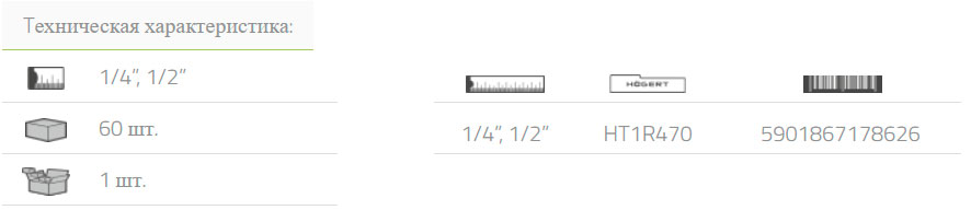 HOEGERT Набор инструментов 60 шт., 1/4