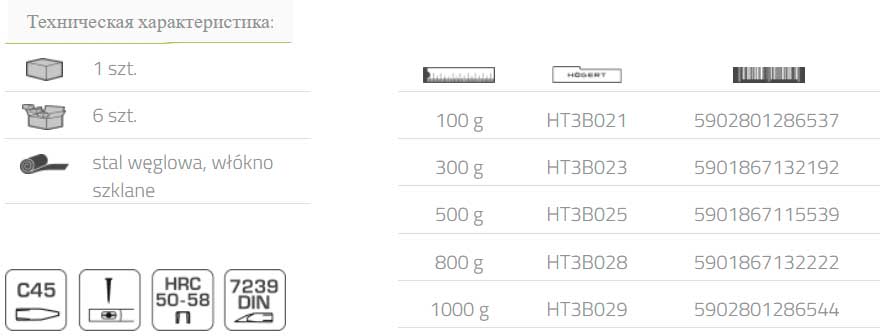 Молоток слесарный Hoegert HT3B029